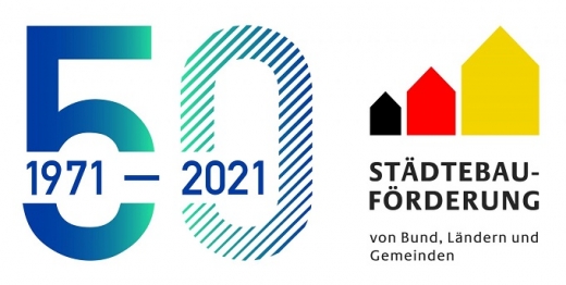 Logo der Städtebauförderung zum Jubiläum 2021