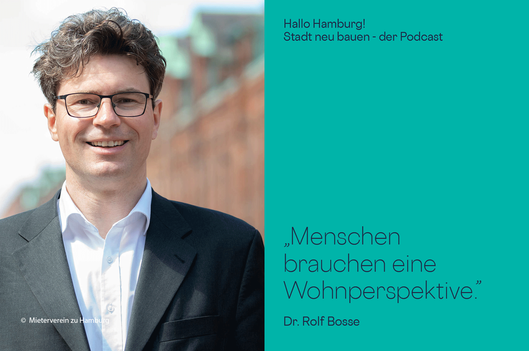Portrait des Podcastgast Dr. Rolf Bosse mit Zitat