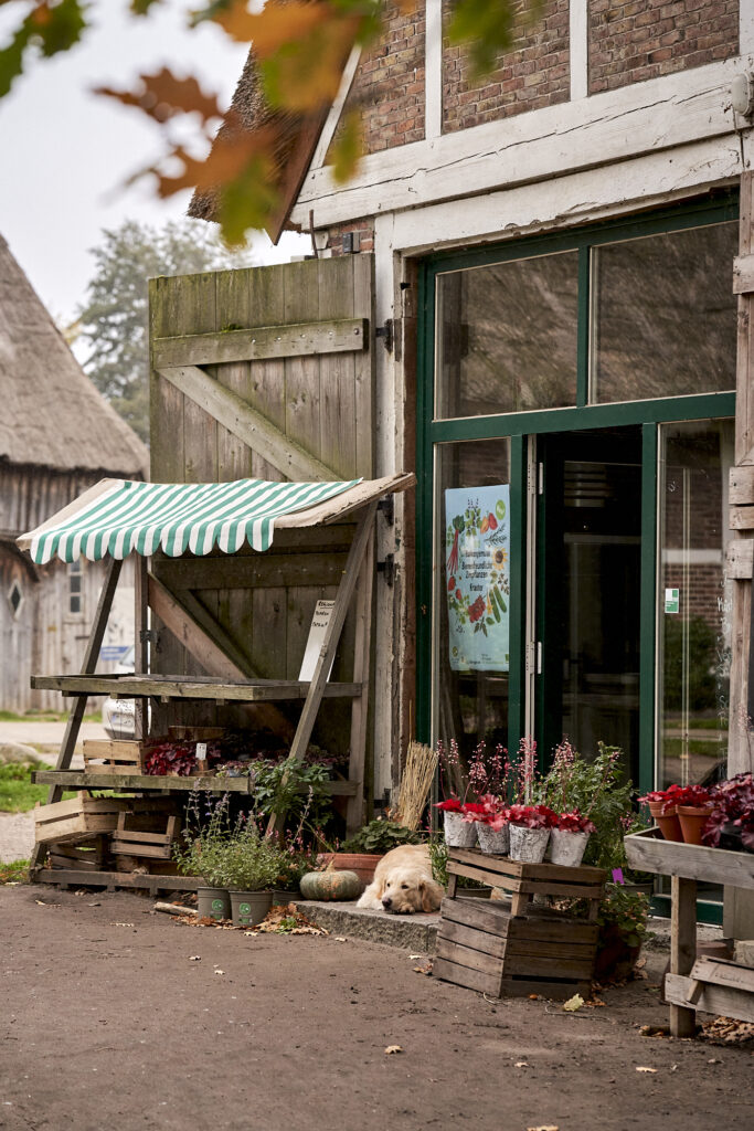 Eingang zum Hofcafé auf Biohof Eggers